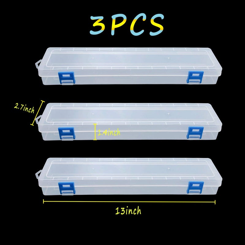 HanyHere 3PCS Brushes Storage Box Paint Brush Drawing Pen Container with Buckle Design - Image 2
